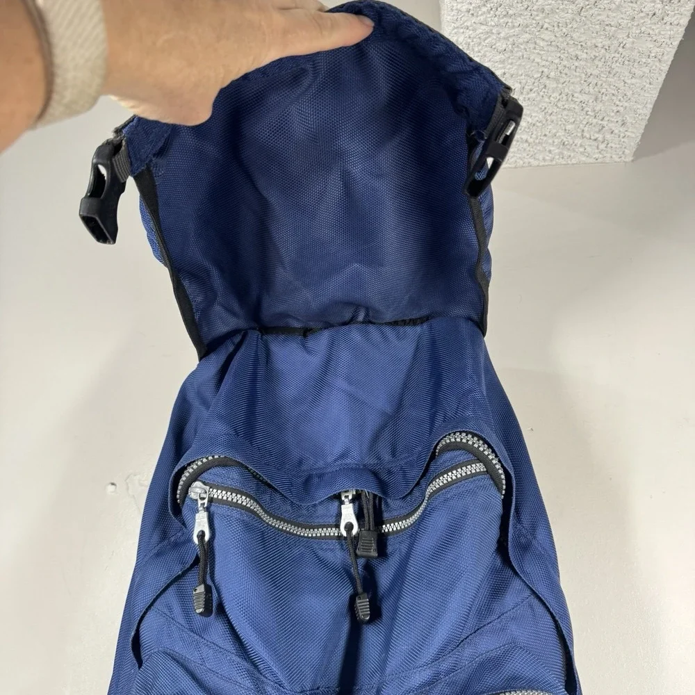 Eddie Bauer Vtg Y2K Blue Nylon Rucksack Camping Outdoor Hiking Backpack 17